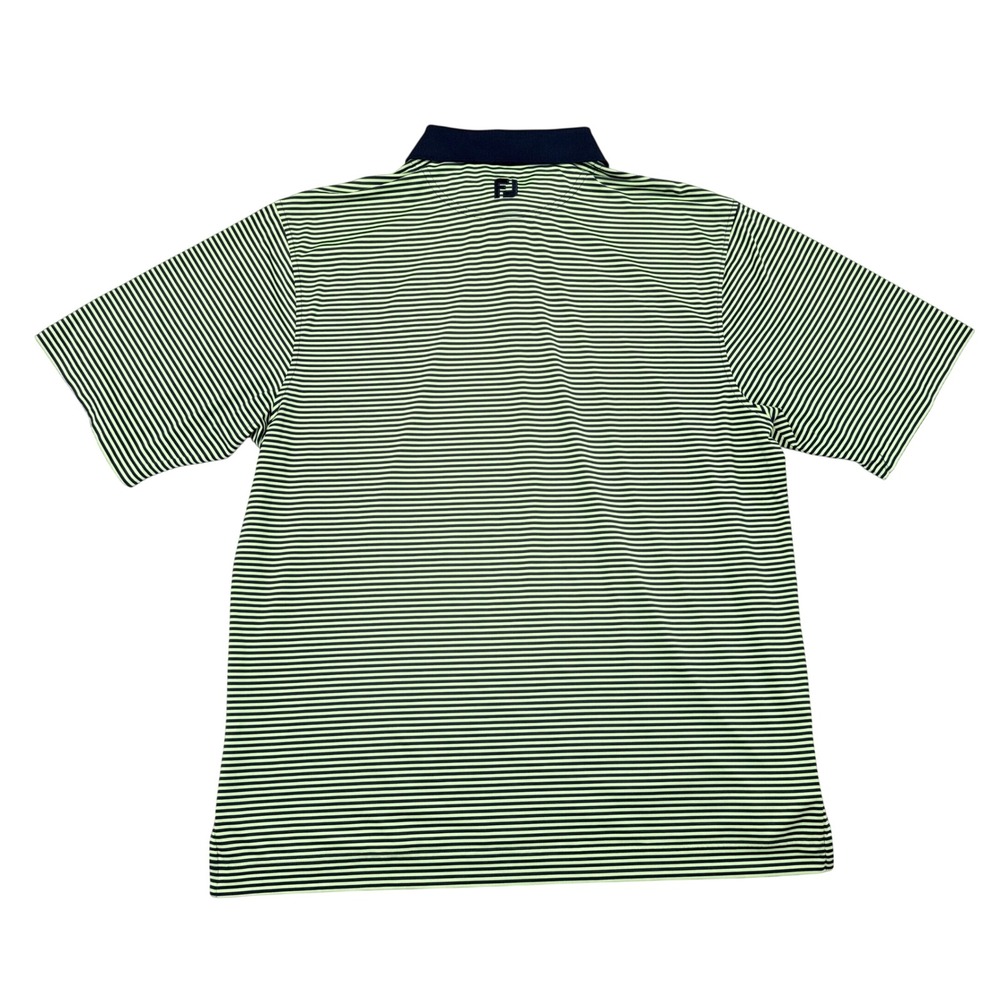 Greenwich Country Club Golf Polo Shirt Mens Size XL Green Blue Striped FootJoy - Picture 2 of 9
